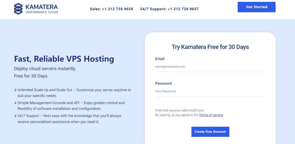 Kamatera servers offer a 30-day free trial, open 25 ports